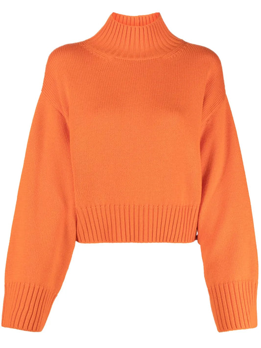 High-Neck Ribbed-Knit Jumper