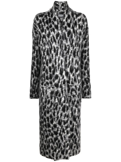 Leopard-Print Cardigan Coat