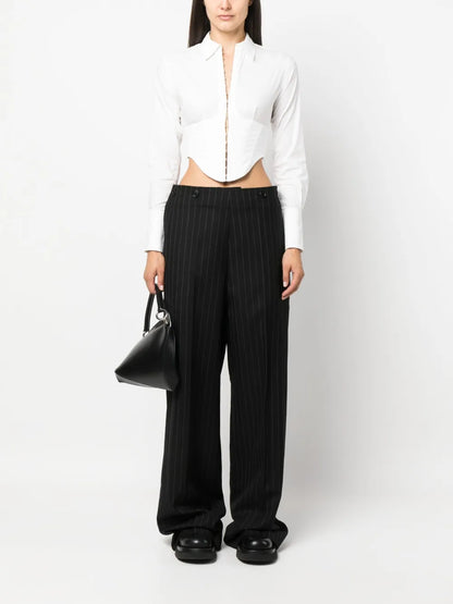Wide-Leg Tailored Trousers