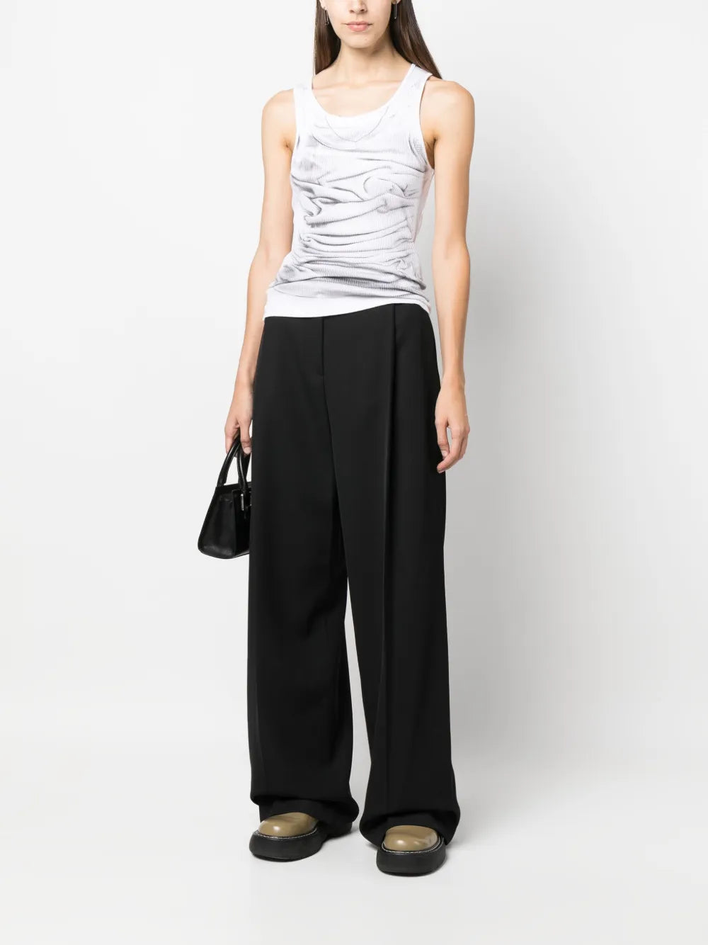 Pleated Wide-Leg Trousers