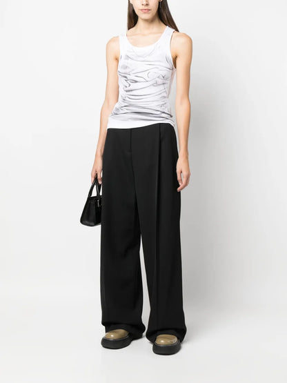 Pleated Wide-Leg Trousers