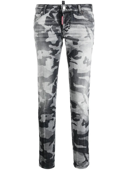 Camouflage-Print Skinny Jeans