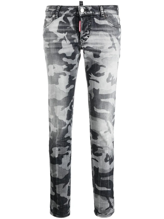 Camouflage-Print Skinny Jeans