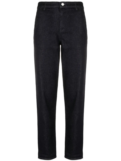 Logo-Embroidered Tapered-Leg Jeans