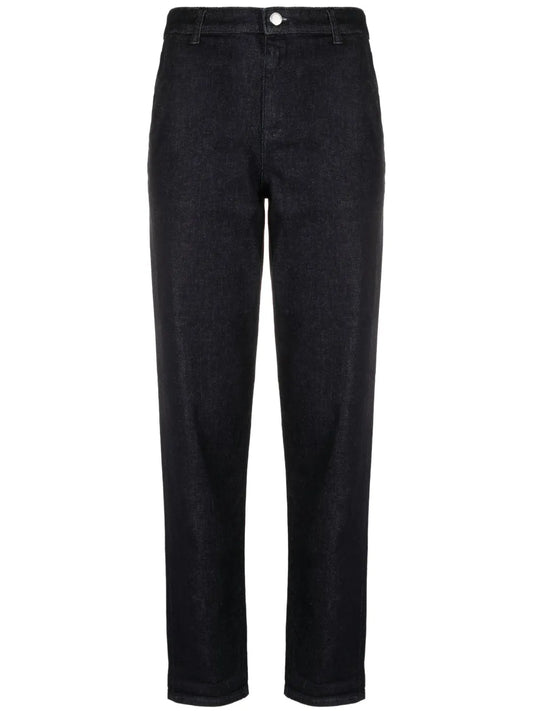 Logo-Embroidered Tapered-Leg Jeans