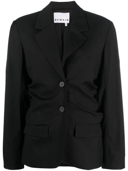 Ruched Single Breasted Blazer