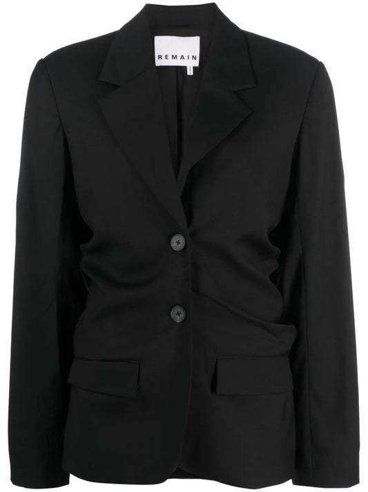 Ruched Single Breasted Blazer