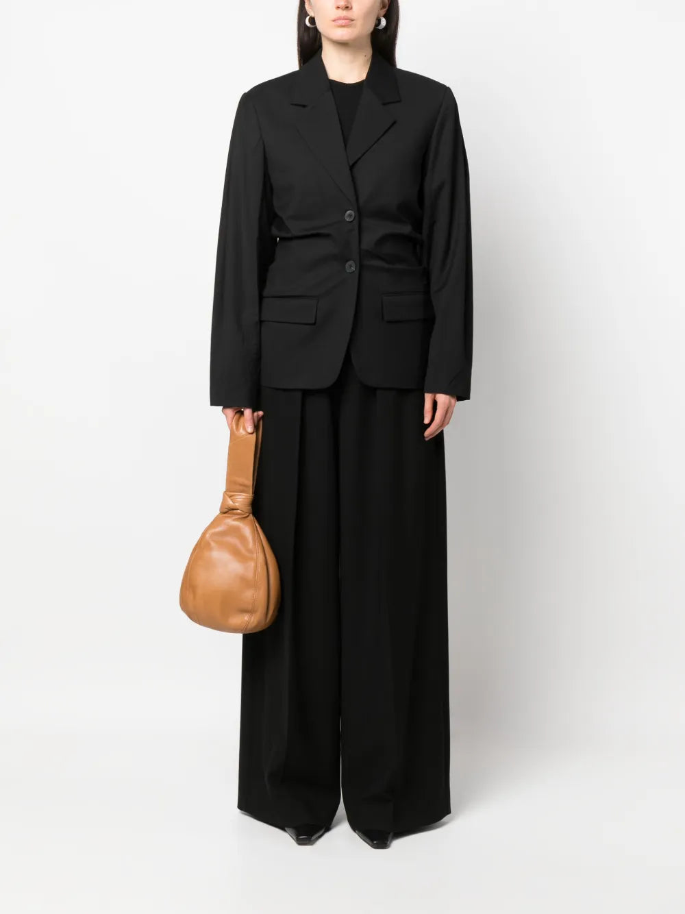 Ruched Single Breasted Blazer