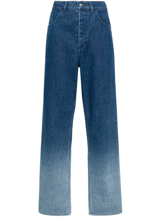 Gradient-Effect Mid-Rise Boyfriend Jeans