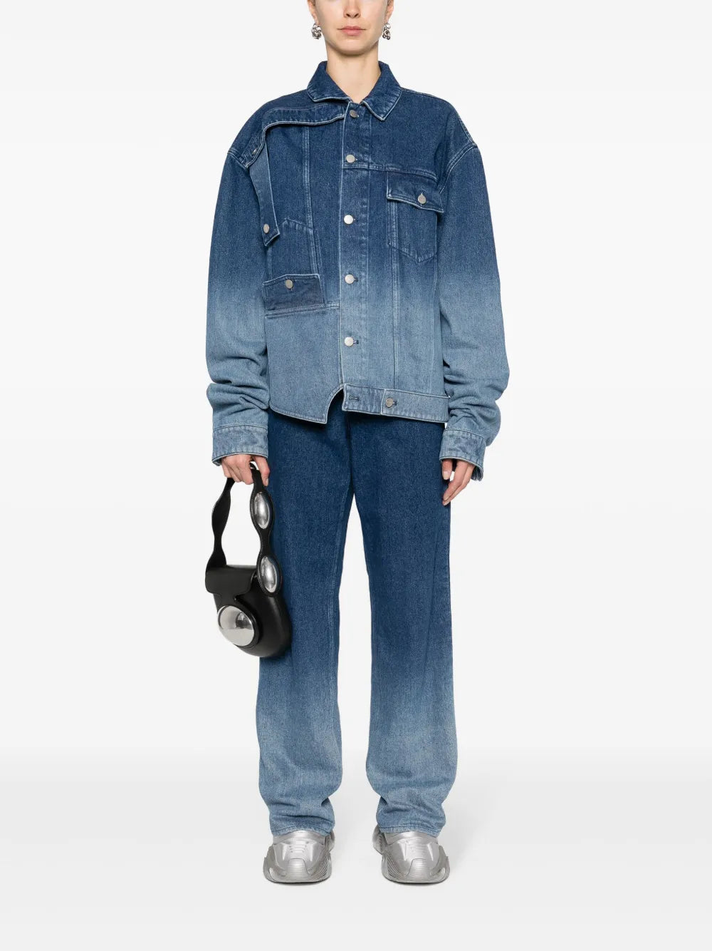 Gradient-Effect Mid-Rise Boyfriend Jeans