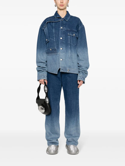 Gradient-Effect Mid-Rise Boyfriend Jeans