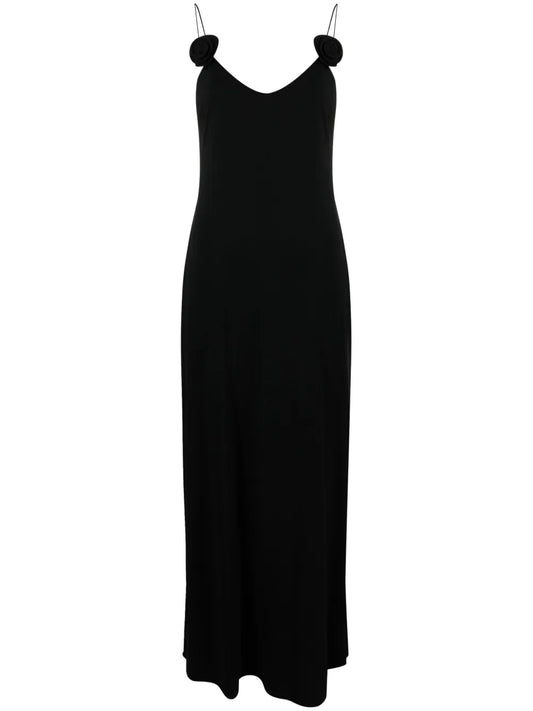 Floral-Appliqué Maxi Dress