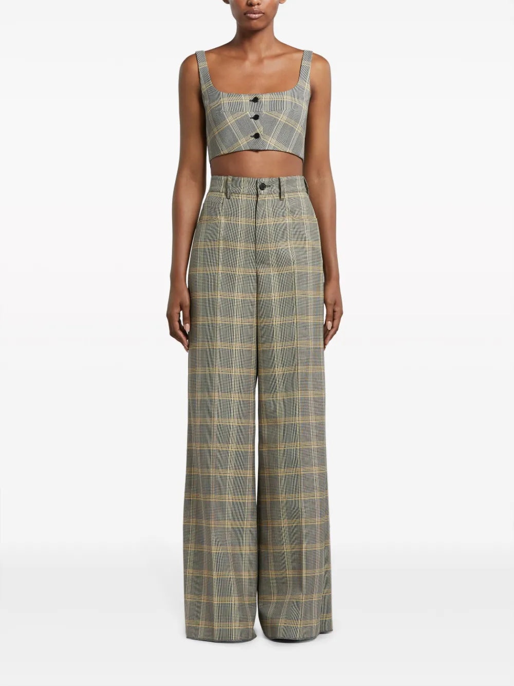 Check-Pattern Palazzo Pants