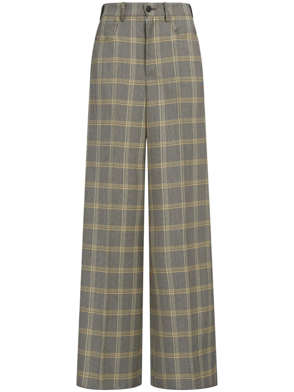 Check-Pattern Palazzo Pants