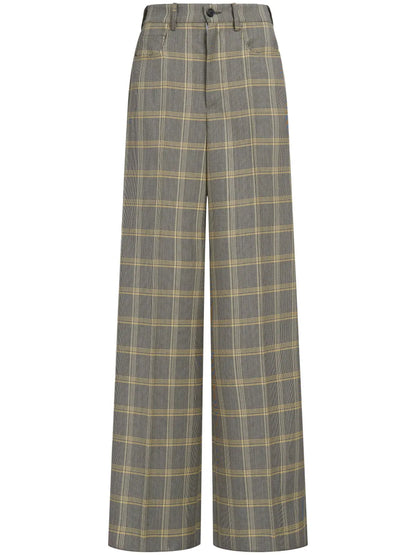Check-Pattern Palazzo Pants