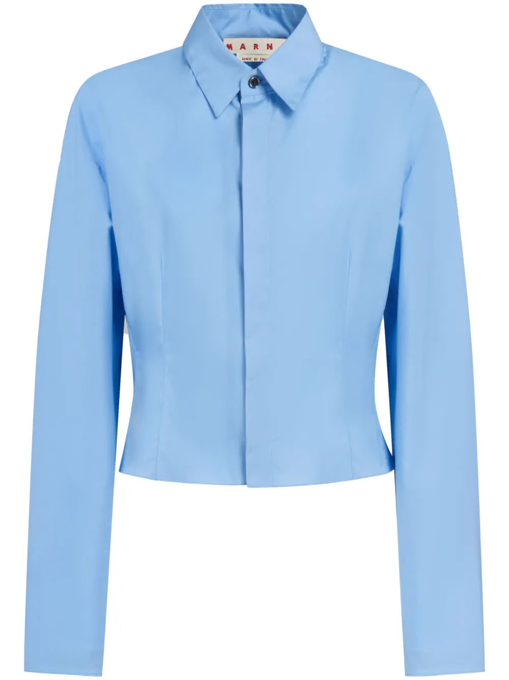 Long-Sleeve Cropped Cotton Shirt