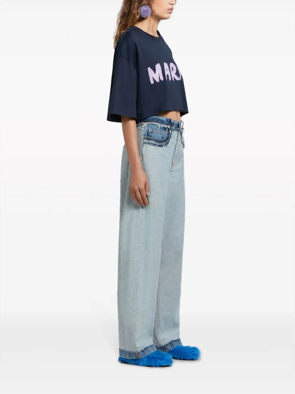 Logo-Print Cropped Cotton T-Shirt