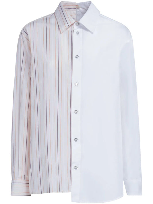 Asymmetric Striped-Pattern Shirt
