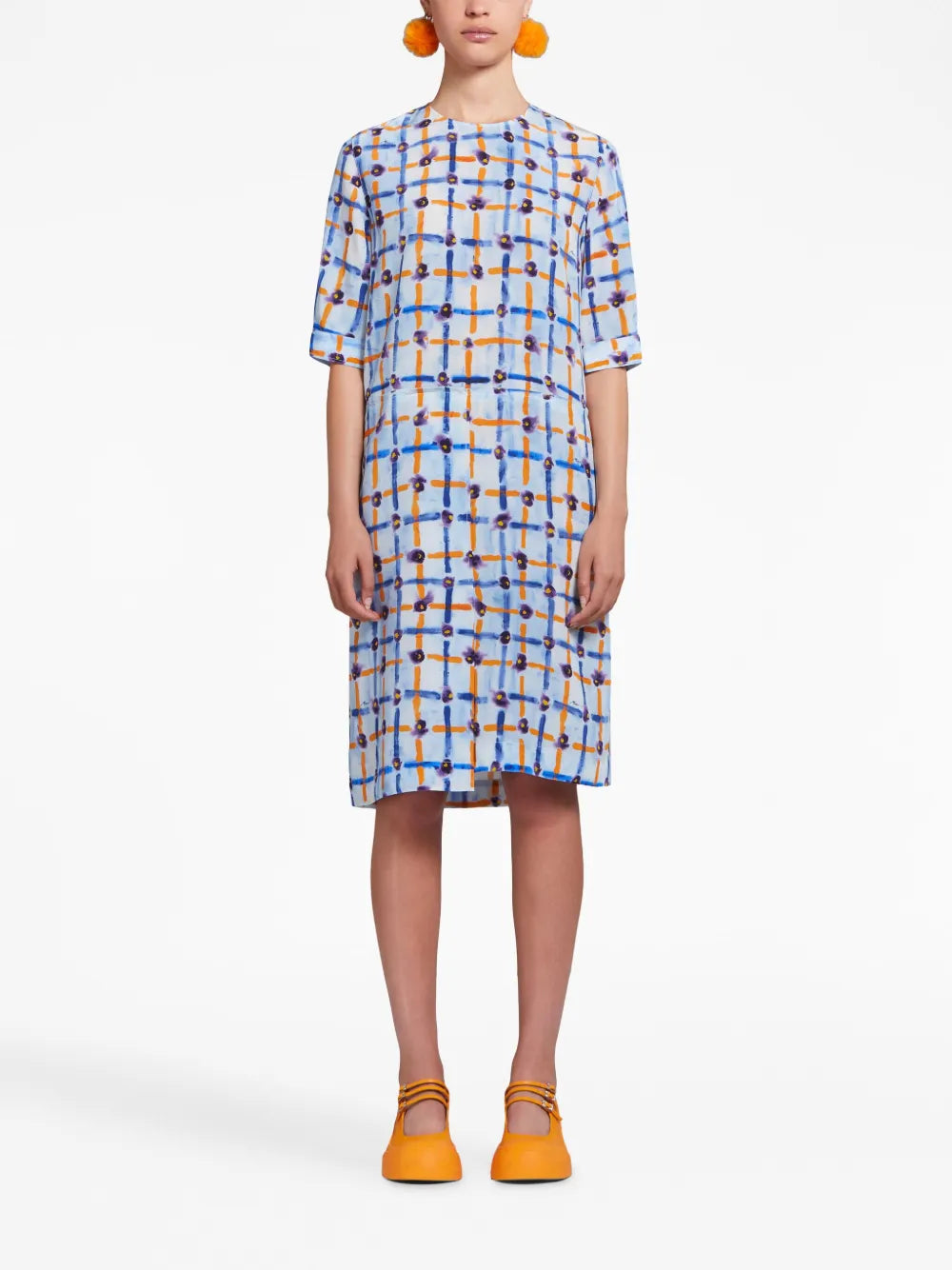 Floral-Print Asymmetric Midi Dress