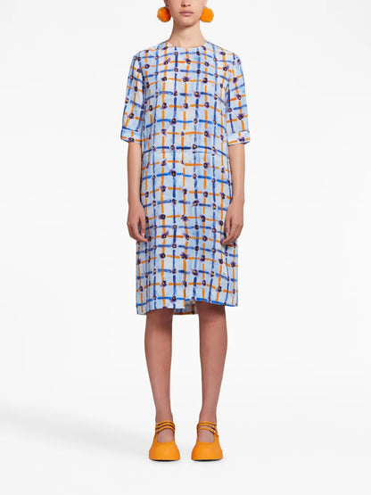 Floral-Print Asymmetric Midi Dress