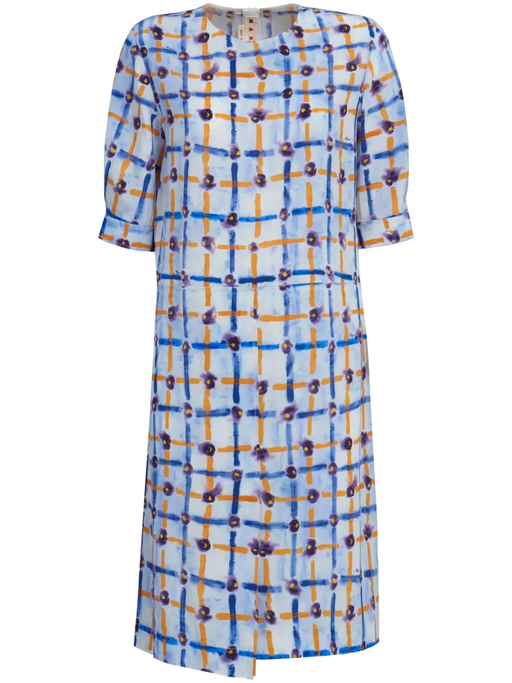 Floral-Print Asymmetric Midi Dress