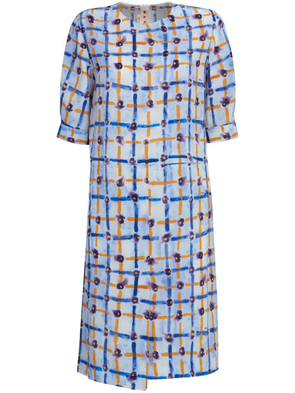 Floral-Print Asymmetric Midi Dress