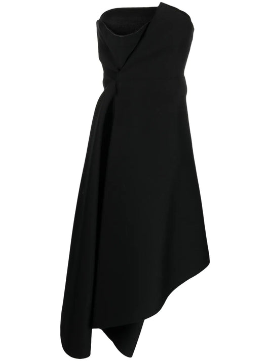 Strapless Asymmetric Layered Dress