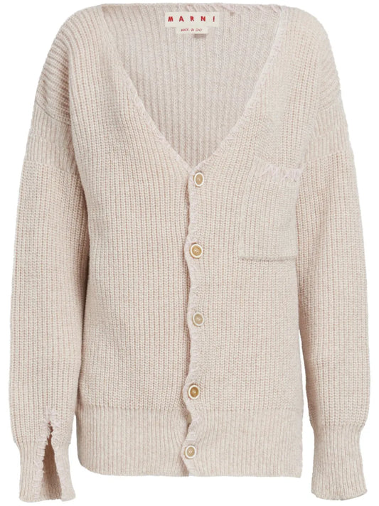 V-Neck Virgin-Wool Cardigan