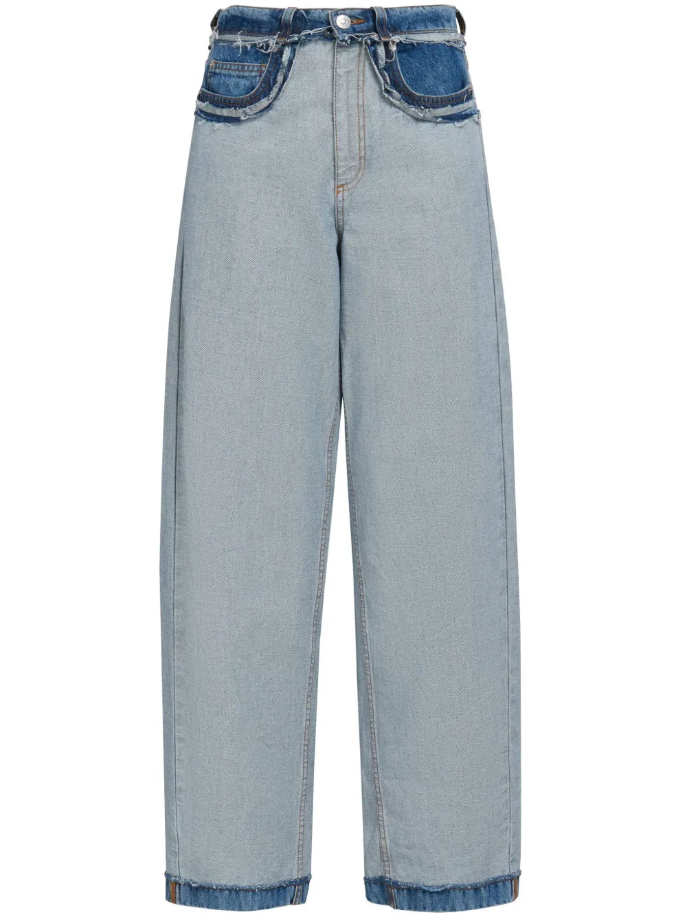 Panelled Mid-Rise Wide-Leg Jeans
