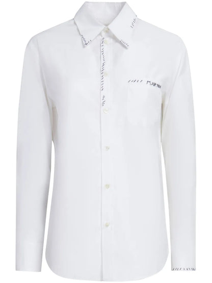 Logo-Embroidered Cotton Shirt