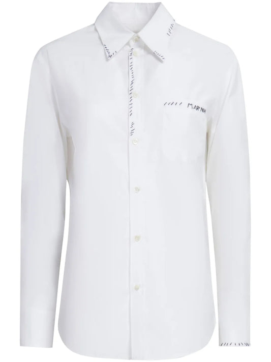 Logo-Embroidered Cotton Shirt