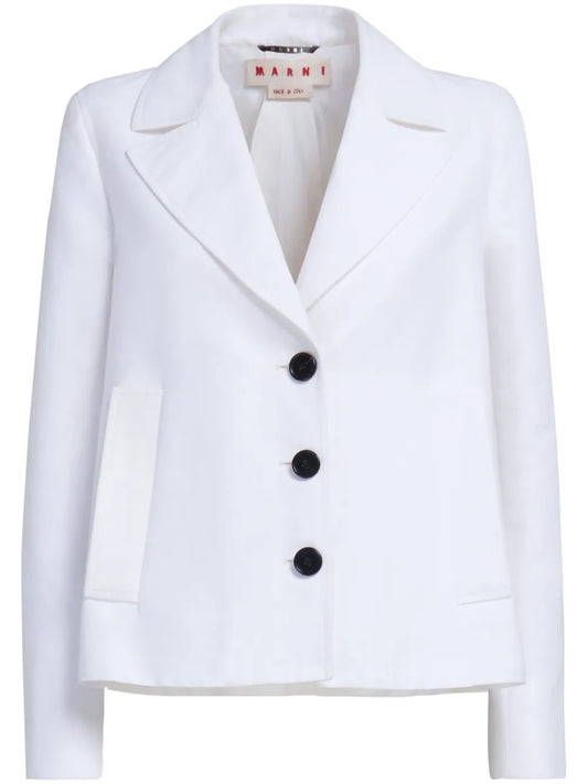 Single-Breasted Cotton Blazer