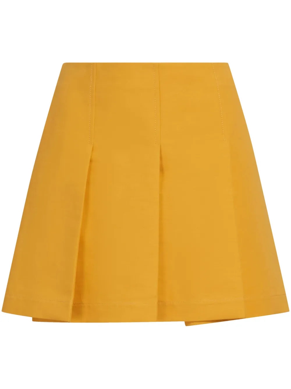 Pleated Cotton Miniskirt