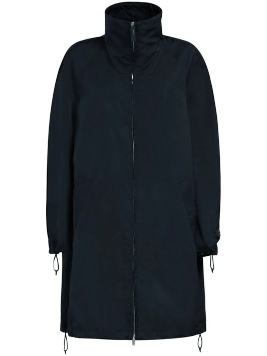 Raglan-Sleeve Zip-Up Coat