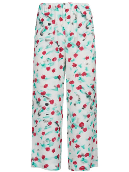 Floral-Print Cropped Trousers