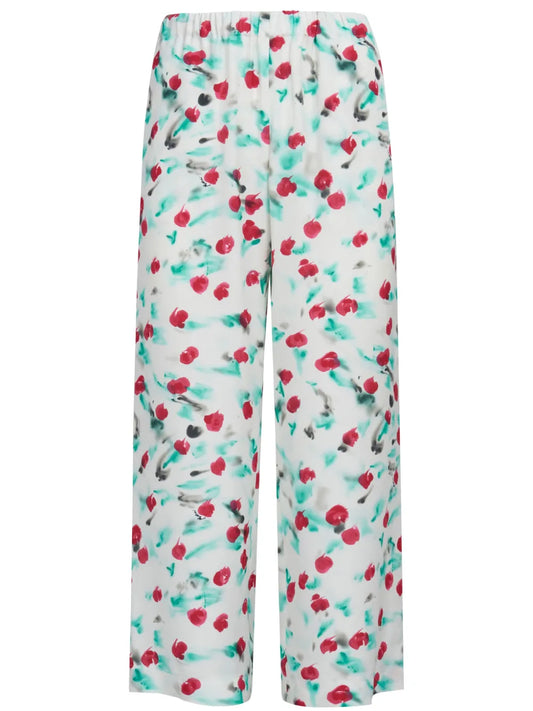 Floral-Print Cropped Trousers