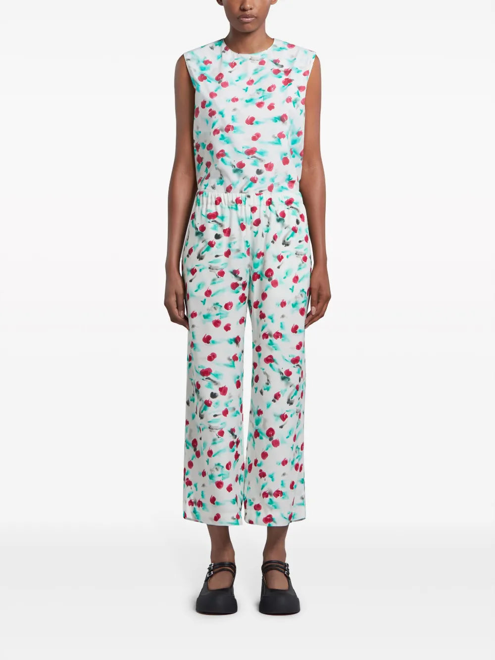 Floral-Print Cropped Trousers