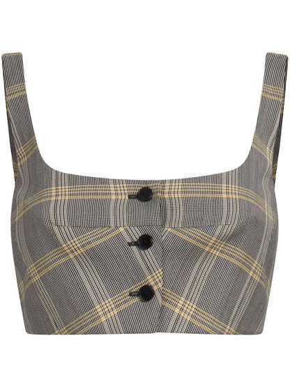 Virgin Wool-Blend Cropped Top