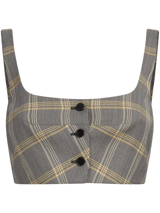 Virgin Wool-Blend Cropped Top