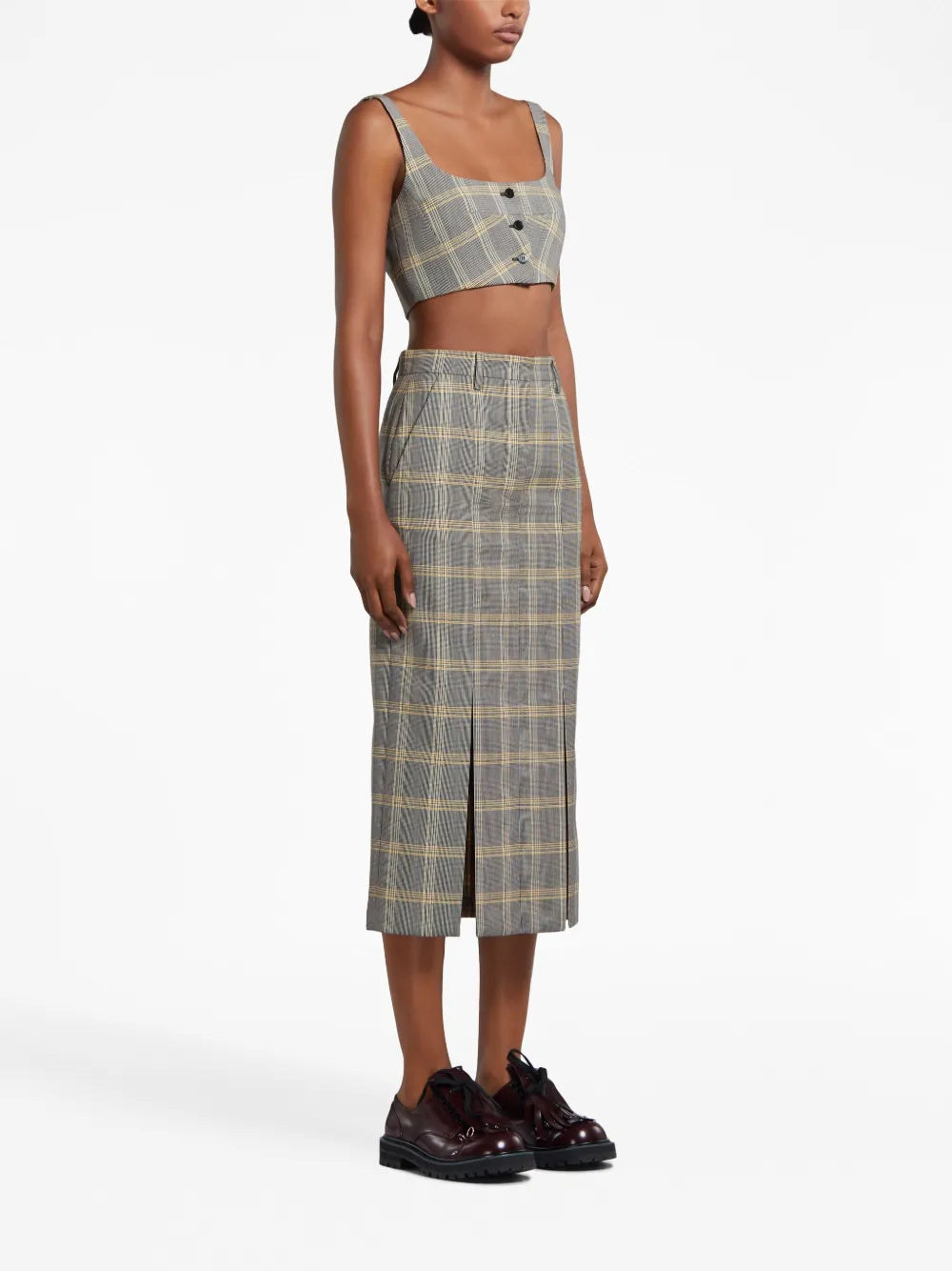 Virgin Wool-Blend Cropped Top