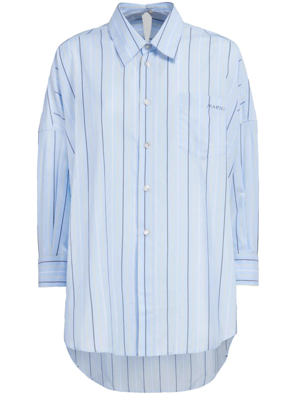Long-Length Striped Cotton Shirt