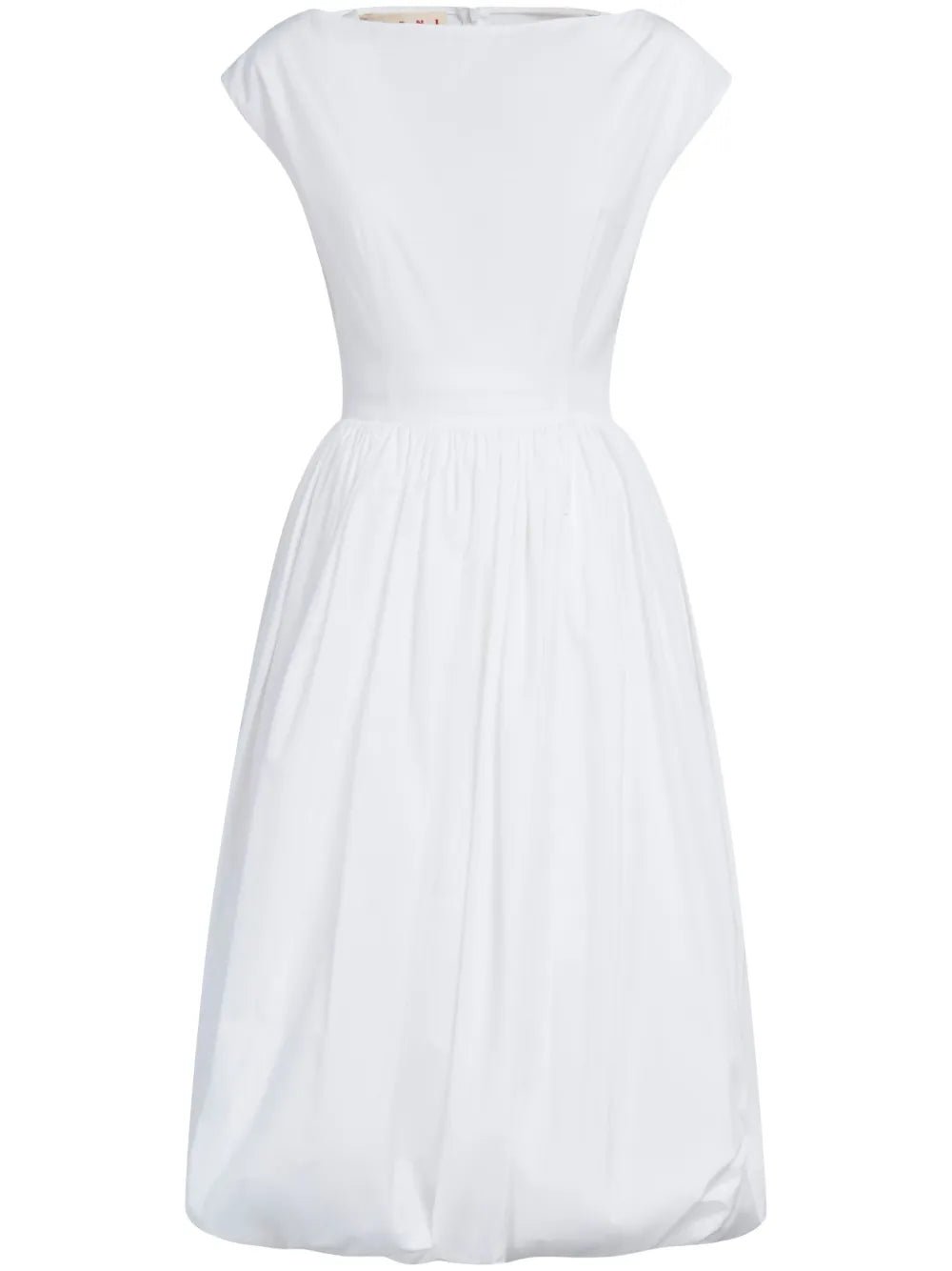Boat-Neck Cotton Midi Dress