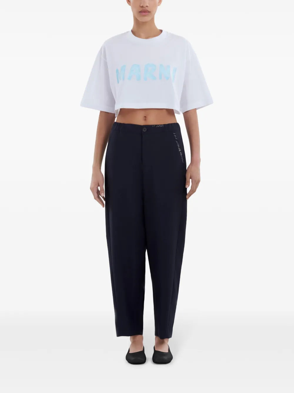 Logo-Embroidered Tapered Trousers