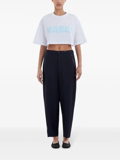 Logo-Embroidered Tapered Trousers