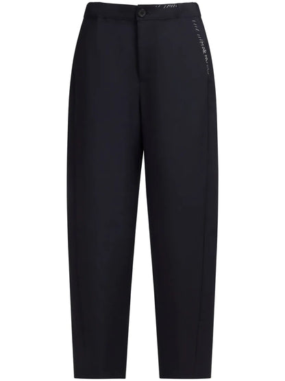 Logo-Embroidered Tapered Trousers