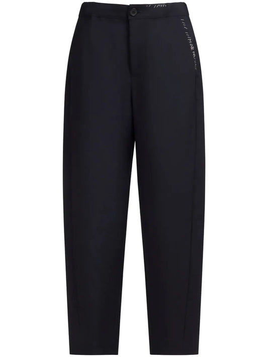 Logo-Embroidered Tapered Trousers