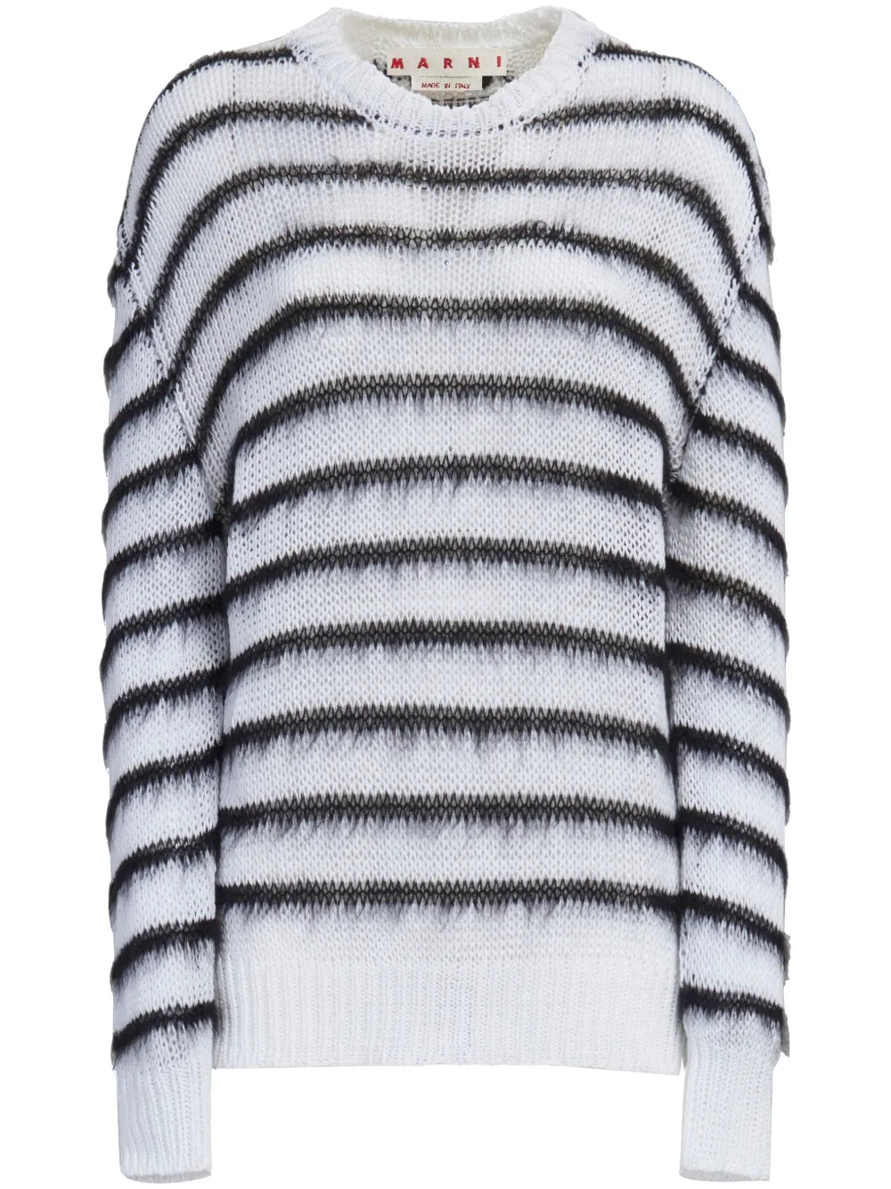 Striped Open-Knit Jumper