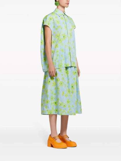 Floral-Print Cotton Shirt