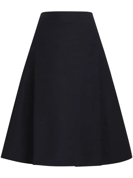 A-Line Cotton Midi Skirt