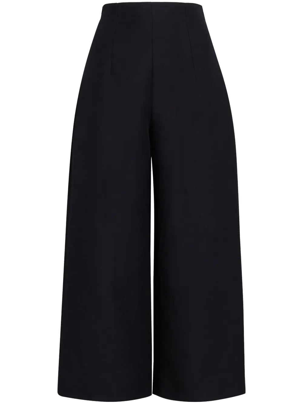 High-Waisted Cropped Cotton Trousers